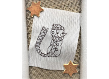 Stickdatei - Schneemann Alphabet Buchstabe U